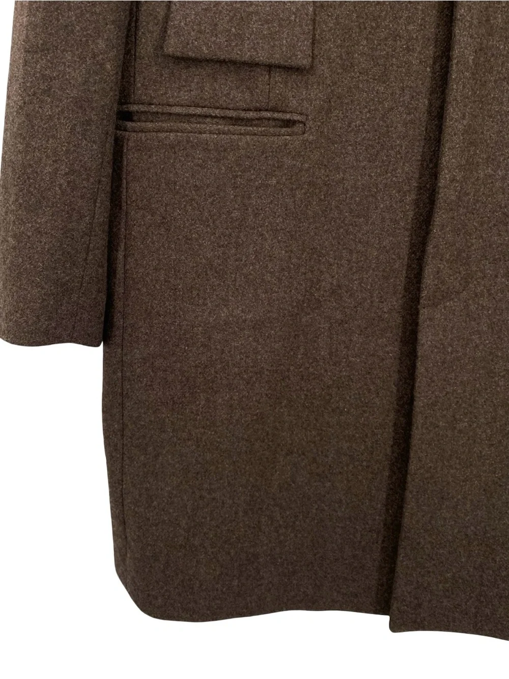 J. Crew Men’s Ludlow Marling & Evans Brown Wool Long Top Coat Size 44